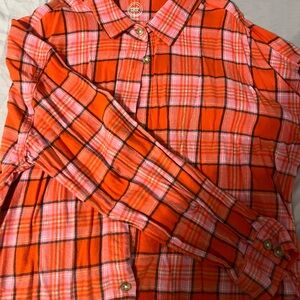 Plaid Orange Kids Shirt
